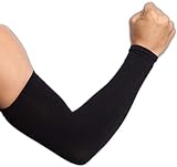 Ksnnrsng Ärmlinge Arm Ärmel rutschfest Armwärmer Sleeves UV Sonnenschutz Armstulpen für Damen Herren Radsport Wandern Laufen Golf Basketball Fahren im Freien Sport (2 Paar Schwarz)