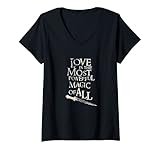 Damen Once Upon a Time Liebe ist Mächtig T-Shirt mit V