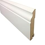 TRECOR® Sockelleiste weiß 100 mm hoch | Hamburger Profil 19x100mm ✓Kabelkanal ✓weisse Oberfläche | MDF Trägermaterial | Länge 2.5m (TRECOR® Sockelleiste Hamburger-/Berliner Profil weiß, 100 mm)