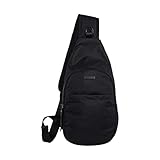 Bugatti Contratempo Slingbag für Herren, Schultertasche Umhängetasche, 4 Liter Body Bag Rucksack Schultertasche, Schw