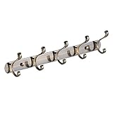 YFFSWSRY Kleiderhaken Garderober, Edelstahl-Wand-Haken-Rack mit 5 Dual-Aufhängerhaken An der Wand montiert (Color : Vintage, Größe : 45cm)