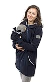 Viva la Mama - 4in1 Trageparka zum Vorn - und Rückentragen, Umstandsjacke - PINA - marineblau - M