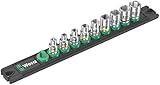 Wera 05005400001 Nuss-Magnetleiste A 4 Zyklop Steckschlüsseleinsatz-Satz, 1/4'-Antrieb, 9-teilig