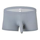 JFSFAS Shorts Herren badeslip Herren sexy eng Unterwasche Herren Baumwolle feinripp weiß männer Boxershorts microfaser Slip Herren Herren Unterhosen mit Eingriff große 7 A45 Grau L