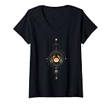 Damen Sternzeichen Krebs schwarz Geschichte Monat BLM Melanin Horoskop T-Shirt mit V