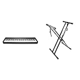 Yamaha Digital Piano P-45B, schwarz – Elektronisches Klavier für Einsteiger für authentisches Klavierspielen & RockJam xfinity doppelstrebiger pre hochparametrierbares Keyboard-S