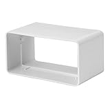 220x55mm Verbindungsstück Flachkanal Rohrverbinder Abluftrohr Abluftkanal Lüftungsrohr - Weiß