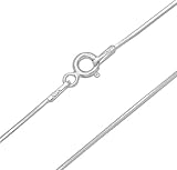 Schlangenkette 925 Sterling Silber rhodiniert kantig glänzend 0,8mm breit Länge wählbar 40 45 50 55 cm Damen Silberkette Halskette anlaufgeschützt Kette (45)