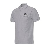 ONFSXCZ Sommer-Kurzarm-Poloshirt Für Suzuki-Druck Herren-Pullover Revers T-Shirts Lässige Sportoberteile – Teenager-Geschenke-White||4XL