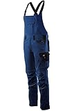 Hans Schäfer Workwear HSW Professional – Latzhose für Herren – Lange Arbeitshose mit Knietaschen – Bequem, strapazierbar und qualitativ – Royal, 66