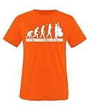 Comedy Shirts - Kontrabass Evolution - Jungen T-Shirt - Orange/Weiss Gr. 98-104