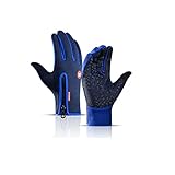 Winterhandschuhe Touchscreen Handschuhe Herren Damen -Warme Sporthandschuhe Anti-Rutsch Fahrradhandschuhe Winddicht Wasserdichter Laufhandschuhe für Radfahren, Wandern, Skifahren (Navy blau,S)