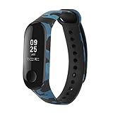 Lifeng Jianjin Smart-Armband für Xiaomi 4 3, Camouflage-Uhr, mit verstellbarem Silikon-Armband, Ersatz mit modischem Sport-Uhrenarmband (Armbandfarbe: Blau, Armbandbreite: Xiaomi Band 2)