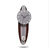 YANLI2233 wanduhr Exquisite Wanduhr Pendeluhr Braun Massivholzsockel Silbernes Zifferblatt (hoch 60cm) Zimmer dek