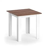 Vicco Esstisch KARLOS Esszimmertisch 80cm Wohnzimmer Küchentisch Tisch (Weiß Nussbaum)