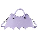 Kuang Damen Kürbis Geldbörse Neuheit Fledermaus Spinnennetz Teufel Tote Schultertasche Mode Halloween Leckerli oder Trick Handtaschen für Mädchen, Lila Spinnennetz, Einheitsgröß