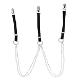 T TOOYFUL Hosenträger Y Förmige Elastische Clips Frauen Einstellbare Perlen Diamant Hosenträger für Frauen - Schwarz, 22x1,4