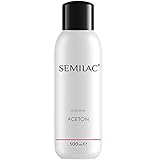 Semilac Remover Acetone Nagellackentferner | 500 ml | Für Hybridlack | Professioneller UV LED Nagellack Reiniger für Maniküree und Pediküre | Dermatologisch G