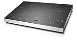 CASO S-Line 3500 Induktionskochplatte doppelt mobil, 3500 W PowerSharing, SmartControl 60-240°C, 180 Min. Timer, Töpfe bis 24cm, Glaskeramik E