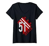 Damen Washington DC Statehood 51st State Of USA Patriotische Flagge T-Shirt T-Shirt mit V