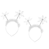 Lurrose 2 Stück Weihnachts-Stirnbänder Schneeflocken Haarband Haarband Feder Schneeflocken Kopfschmuck Weihnachten Haarschmuck für Weihnachten Party Geschenk
