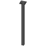 Element System 4 Stück Stahlrohrfüße eckig, Tischbeine, Möbelfüße inklusive Anschraubplatte, 50 cm, 10 Abmessungen, schwarz, 4 farben, 18133-00305