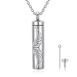 Urnen Anhänger 925 Silber Urnen Kette Asche Schmuck Urne Engel Halskette Andenken für Hund O