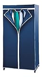 WENKO Kleiderschrank Air, praktischer Stoffschrank zur staubfreien Aufbewahrung von Textilien, stabiles Metallgestell, leichte Montage, atmungsaktives Vlies-Material, 75 x 150 x 50 cm, Navy