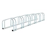 HOMCOM Fahrradständer Radständer Aufstellständer Mehrfachständer Fahrrad Ständer Boden- und Wandmontage Stahl Silber 160 x 33 x 27 cm bis 6 F
