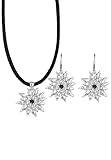 Elli Schmuckset Damen Edelweiss mit Kristalle in 925 Sterling Silb