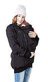 Viva la Mama Tragejacke Rückentrage Baby hinten und vorn tragen Regenjacke Windjacke Softshell Mantel Umstandsjacke - AVENTURIS schwarz Punkte - XL