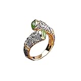 Ringe,S925 Sterling Silber Blech Damen Eröffnung Naturtopas Ring Schmuck
