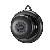 GQFDBS Mini WLAN Kamera Überwachungskamera, Nachtsicht zu 15m, 1080p-Auflösung, 2-Wege-Audio, Eingebautes MIC und Lautsprecher, bis zu 64 GB lokaler Speicher auf TF Karte (Schwarz)