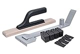 Leiste24 Bodenverlegeset PROFI | Komplettpaket 42 tlg. Zugeisen mit Amboss und Filzunterlage, Schlagholz und Abstandshalter | Boden Montage-Set für Laminat, Kork und Park