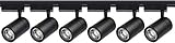 deckenlampe strahler 20W 6 Wege-Spur-Beleuchtungsset, Flexibel Drehbarer Lichtkopf-LED-Deckenstrahler Mit 1M-Spur, for Wohnzimmerküche Wohnzimmerbeleuchtung (Color : Black, Size : Warm Light)