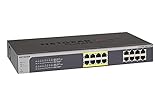 NETGEAR JGS516PE PoE Switch 16 Port Gigabit Ethernet LAN Switch Plus mit 8x PoE 85W (Netzwerk Switch Managed, IGMP, QoS, VLAN, Switch 19 Zoll Rack-Montage, ProSAFE Lifetime-Garantie)