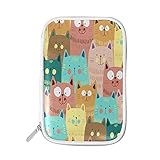 LUCKYEAH Multifunktionale Federtasche mit Kawaii-Cartoon-Katzen-Motiv, Federtasche, Stifteetui, Kosmetiktasche für Frauen, Mädchen, Teenager, Büro, R