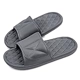 Badeschuhe für Damen und Herren Tragbar Schnell Trocknend Rutschfest Pool Duschschuhe Indoor und Outdoor Unisex Hausschuhe, Schwarz - Schwarz - Größe: 39/40 EU