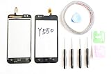 JRLinco Für Huawei Ascend Y550 (Ohne LCD) Glas Bildschirm Display Touchscreen Ersatzteil Für Huawei Ascend Y550 schwarz + Werkzeuge & doppelseitigen Kleber + Alkohol Reiniger Pak