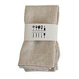 SWECOMZE 6er Pack Leinenservietten, 100% Baumwolle und Leinen Servietten Stoff, 40 cm x 40 cm Stoffservietten für Feiern Home Küche Esstisch Tischdekoration Abendessen Cafe Restaurant (Beige)