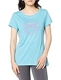 super.natural Bedrucktes Damen Kurzarm Shirt, Mit Merinowolle, W PRINTED TEE, Größe: M, Farbe: Blau meliert/R