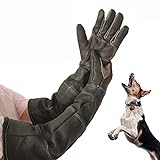 Jannyshop Anti-beißende Handschuhe für Katze und Hund Lederhandschuhe Anti-Biss/Kratzer Gardening Wildtiere S