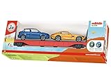 Märklin my world 44110 - Autotransportwagen mit 2 robusten PKW-Modellen beladen, Spur H0