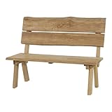 Lesli Living Bank Gartenbank Teak Baumstamm 130x63x100