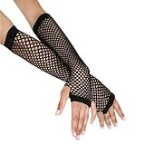 Nayels Baby-Jungen Long Fischnetz-Handschuhe, lang, 7 Verschiedene Farben, für Partys, Kostüme, Tutu, Schwarz, One S