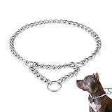 HAPPY HACHI Verstellbare Kettenhalsband Verchromte Martingale Kettenwürger Würgehalsbänder für Hunde Ausbildung Hundehalskette Grundgehorsam (M)