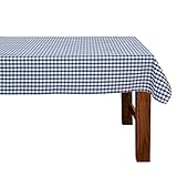 FILU Tischdecke 100 x 140 cm Blau/Weiß kariert (Farbe und Größe wählbar) - hochwertig gefertigtes Tischtuch aus 100% Baumw