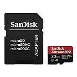 SanDisk Extreme Pro 32GB microSDHC Memory Card + SD Adapter with A1 App Performance + Rescue Pro Deluxe 100MB/s Class 10, UHS-I, U3, V30