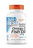 Doctor's Best Purified & Clear Omega-3 Fish Oil (Fischöl), 1000mg, 120 Kapseln, Laborgeprüft, Glutenfrei, Soj