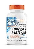 Doctor's Best Purified & Clear Omega-3 Fish Oil (Fischöl), 1000mg, 120 Kapseln, Laborgeprüft, Glutenfrei, Soj